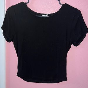 Black cropped top.